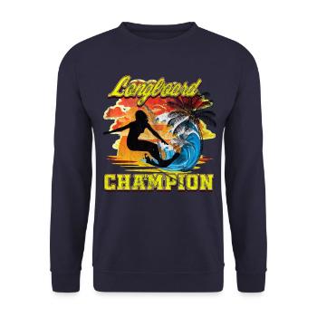 Surf Longboard CHAMPION - Unisex Pullover - Navy - Vorne - Alina (178cm) & Michal (187cm)