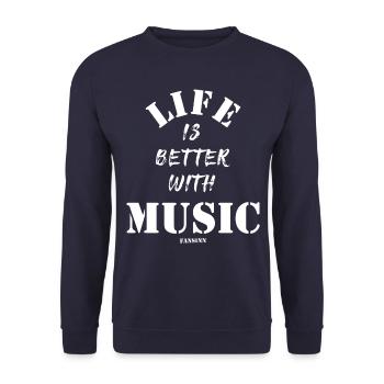 Chanson Musicale Melody Singer Life Band Cadeau - Sweat-shirt Unisexe - marine - Devant - Alina (178cm) & Michal (187cm)