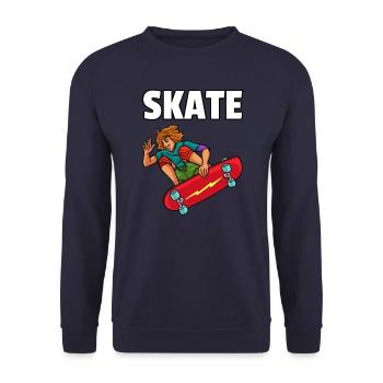 Planche à roulettes Planche à roulettes Skate Skater Gift - Sweat-shirt Unisexe - marine - Devant - Alina (178cm) & Michal (187cm)