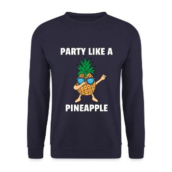 Dabbing Ananas Dab Sonnenbrille Hawaii Geschenk - Unisex Pullover - Navy - Vorne - Alina (178cm) & Michal (187cm)