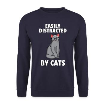 Chat Chaton Doux Drôle Cadeau Maine Coon - Sweat-shirt Unisexe - marine - Devant - Alina (178cm) & Michal (187cm)