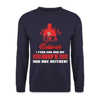 KICKBOXING Wife - Unisex Pullover - Navy - Vorne - Alina (178cm) & Michal (187cm)