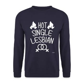 LGBT Wife Lesbian Single Gay Hot Gift - Unisex Sweatshirt - navy - Front - Alina (178cm) & Michal (187cm)