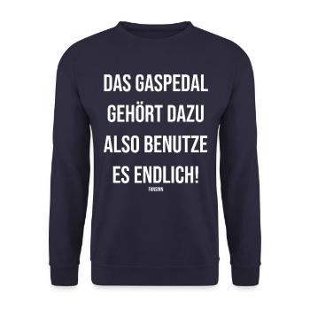 Car fcc accelerator driving funny saying gift - Unisex Sweatshirt - navy - Front - Alina (178cm) & Michal (187cm)