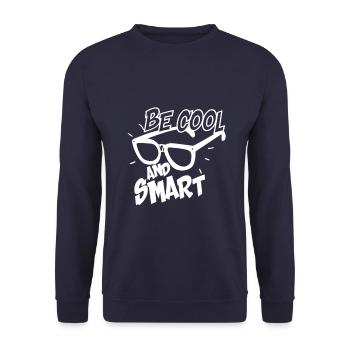 Be Cool And Smart No.8 - Unisex Sweatshirt - navy - Front - Alina (178cm) & Michal (187cm)