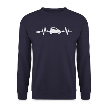 E-voiture rythme cardiaque pulser passion - Sweat-shirt Unisexe - marine - Devant - Alina (178cm) & Michal (187cm)