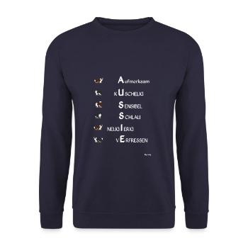 Aussie Alphabet - Unisex Pullover - Navy - Vorne - Alina (178cm) & Michal (187cm)