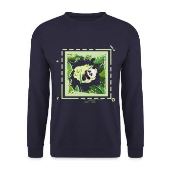 24 jungle panda - Unisex Pullover - Navy - Vorne - Alina (178cm) & Michal (187cm)
