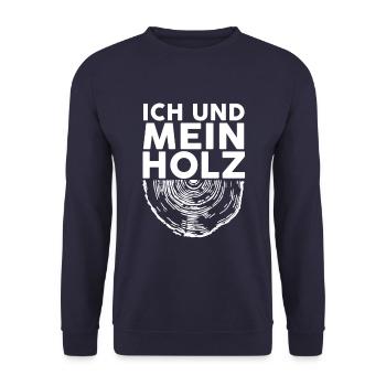 Me And My WOOD Carpenter Funny Gift Idea - Unisex Sweatshirt - navy - Front - Alina (178cm) & Michal (187cm)