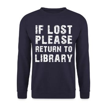 Book library library funny saying gift - Unisex Sweatshirt - navy - Front - Alina (178cm) & Michal (187cm)