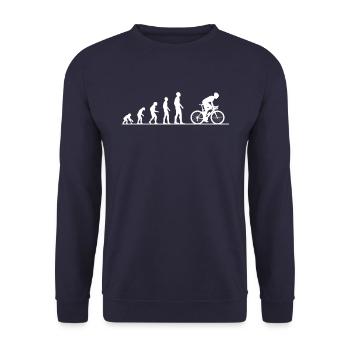 Bicycle evolution road bike monkey evolution - Unisex Sweatshirt - navy - Front - Alina (178cm) & Michal (187cm)