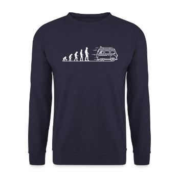 Die Camping Evolution - Unisex Pullover - Navy - Vorne - Alina (178cm) & Michal (187cm)