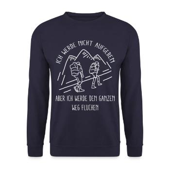 Ganzen Weg Fluchen - Unisex Pullover - Navy - Vorne - Alina (178cm) & Michal (187cm)
