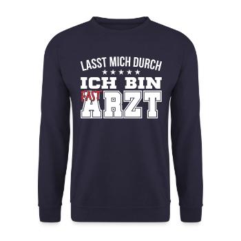 Fast Arzt - Unisex Pullover - Navy - Vorne - Alina (178cm) & Michal (187cm)