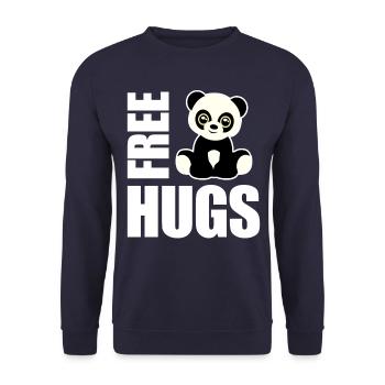 Panda câlins gratuit - Sweat-shirt Unisexe - marine - Devant - Alina (178cm) & Michal (187cm)