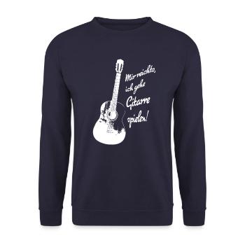 Mir reichts, ich gehe Gitarre spielen! - Unisex Pullover - Navy - Vorne - Alina (178cm) & Michal (187cm)