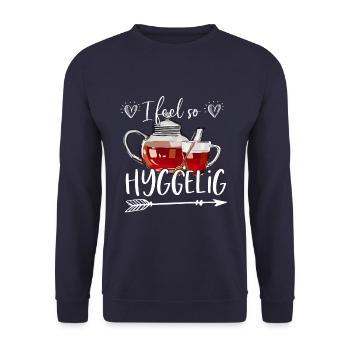 Je me sens si bien Hyggelig mot danois Hygge Danemark - Sweat-shirt Unisexe - marine - Devant - Alina (178cm) & Michal (187cm)