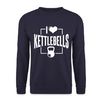 Kettlebell Love No. 8th - Unisex Sweatshirt - navy - Front - Alina (178cm) & Michal (187cm)