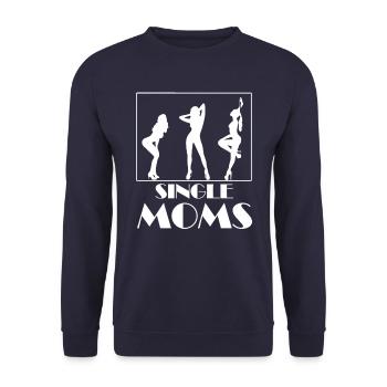 Single Moms - Unisex Pullover - Navy - Vorne - Alina (178cm) & Michal (187cm)
