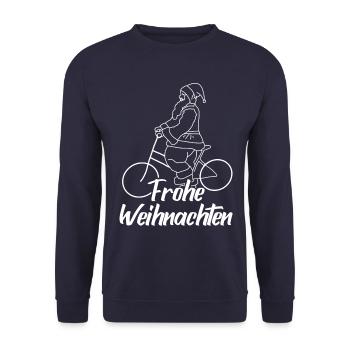 Vélo père Noël - Sweat-shirt Unisexe - marine - Devant - Alina (178cm) & Michal (187cm)