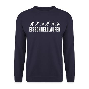 Eisschnelllauf Leidenschaft - Unisex Pullover - Navy - Vorne - Alina (178cm) & Michal (187cm)
