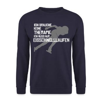 Eisschnelllauf Eislaufen Eissport - Unisex Pullover - Navy - Vorne - Alina (178cm) & Michal (187cm)
