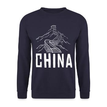 Grande Muraille de Chine - Sweat-shirt Unisexe - marine - Devant - Alina (178cm) & Michal (187cm)
