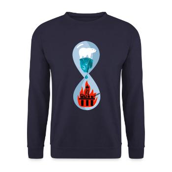 Ours polaire climat changement climatique - Sweat-shirt Unisexe - marine - Devant - Alina (178cm) & Michal (187cm)