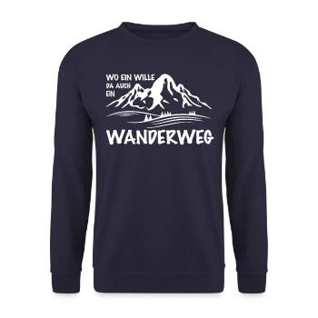 Wandern in den Bergen - Unisex Pullover - Navy - Vorne - Alina (178cm) & Michal (187cm)