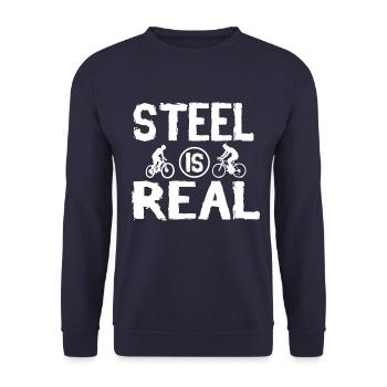 Steel Is Real No. 8 - Unisex Sweatshirt - navy - Front - Alina (178cm) & Michal (187cm)