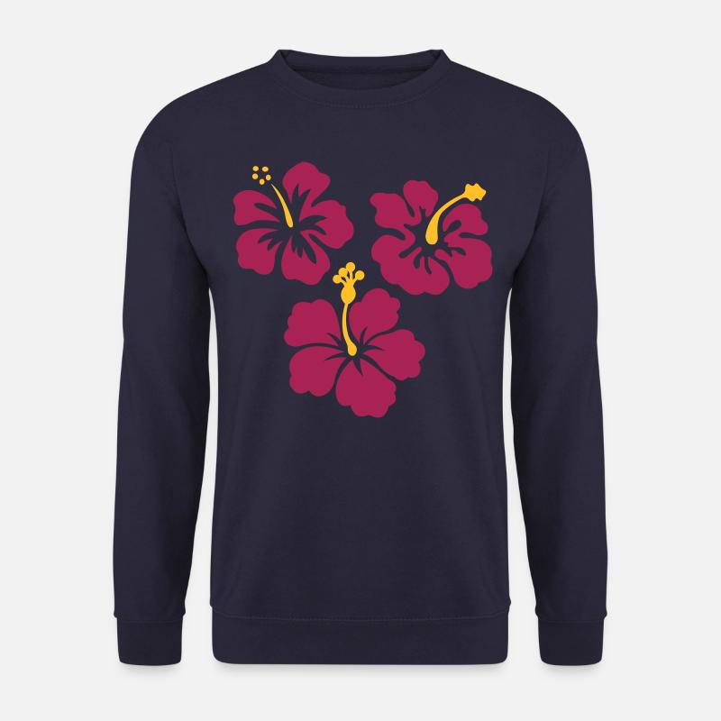 Three Hibiscus Flowers - Unisex Sweatshirt - navy