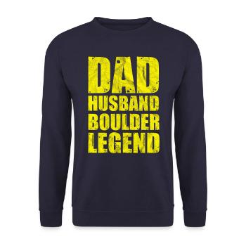 Dad husband boulder laying - Unisex Sweatshirt - navy - Front - Alina (178cm) & Michal (187cm)