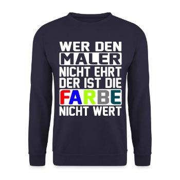 Handwerker Maler - Unisex Pullover - Navy - Vorne - Alina (178cm) & Michal (187cm)