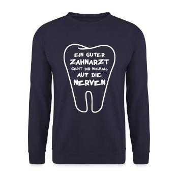 Zahnarzt Geschenk - Unisex Pullover - Navy - Vorne - Alina (178cm) & Michal (187cm)