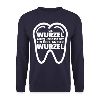 Zahnarzt Lustiger Spruch - Unisex Pullover - Navy - Vorne - Alina (178cm) & Michal (187cm)