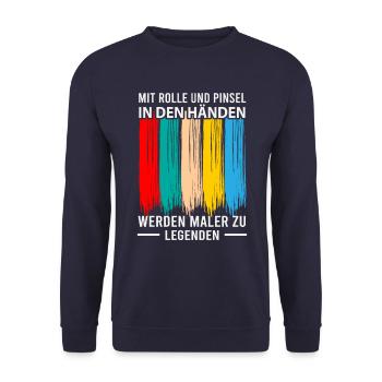 Maler Malermeister - Unisex Pullover - Navy - Vorne - Alina (178cm) & Michal (187cm)