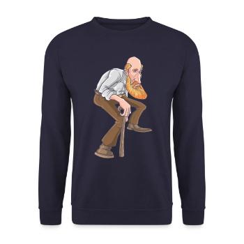 Old old man cartoon - Unisex Sweatshirt - navy - Front - Alina (178cm) & Michal (187cm)