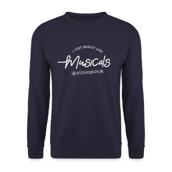 I Really Like Musicals No. 1 - Unisex Sweatshirt - navy - Front - Alina (178cm) & Michal (187cm)