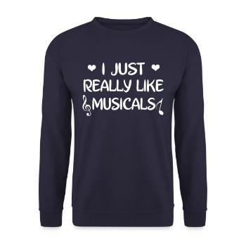 I Really Like Musicals No. 3 - Unisex Sweatshirt - navy - Front - Alina (178cm) & Michal (187cm)