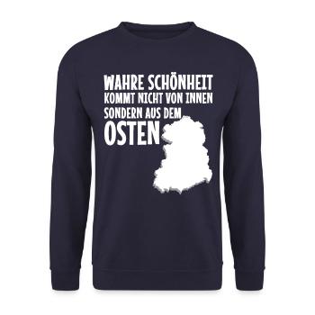 DDR Ossi Osten - Unisex Pullover - Navy - Vorne - Alina (178cm) & Michal (187cm)
