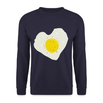 Fried egg heart - Unisex Sweatshirt - navy - Front - Alina (178cm) & Michal (187cm)