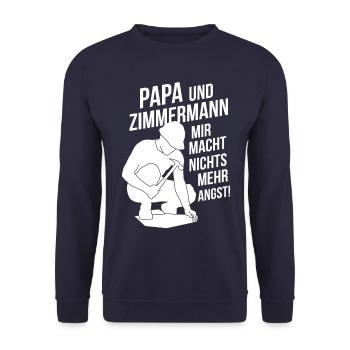 Papa und Zimmermann - Unisex Pullover - Navy - Vorne - Alina (178cm) & Michal (187cm)