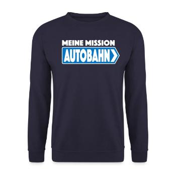 Meine Mission Autobahn - Unisex Pullover - Navy - Vorne - Alina (178cm) & Michal (187cm)