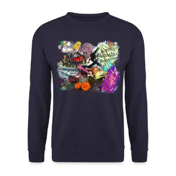 Gustav Mahler dirigiert an der Wiener Staatsoper - Unisex Pullover - Navy - Vorne - Alina (178cm) & Michal (187cm)
