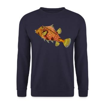 Kofferfisch Aquaristik Meeresbiologie Angeln - Unisex Pullover - Navy - Vorne - Alina (178cm) & Michal (187cm)