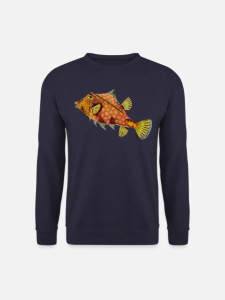 Kofferfisch Aquaristik Meeresbiologie Angeln - Unisex Pullover - Navy