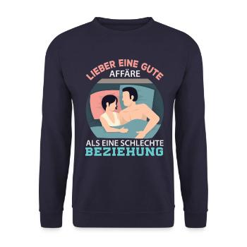 Anti Valentinstag - Unisex Pullover - Navy - Vorne - Alina (178cm) & Michal (187cm)
