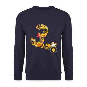 Kinder Kinder Bagger 3. Geburtstag Jungen 3 Jahre - Unisex Pullover - Navy - Vorne - Alina (178cm) & Michal (187cm)