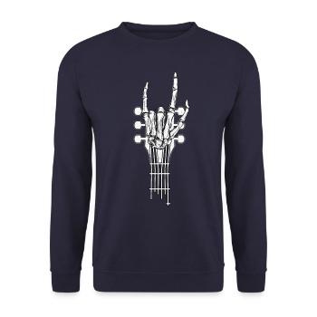 Guitar rock music lover musical instrument motif - Unisex Sweatshirt - navy - Front - Alina (178cm) & Michal (187cm)