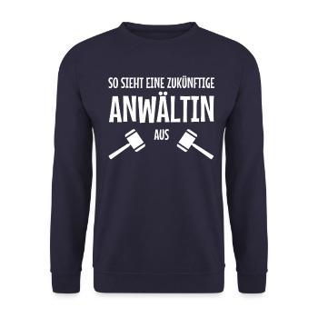 Studentin Jura Juristerei - Unisex Pullover - Navy - Vorne - Alina (178cm) & Michal (187cm)